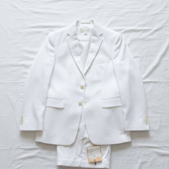 Michael Kors White Slim Fit Suit | Teen Boy’s [size 12/ 26 W] | Wedding / Prom - Picture 2 of 4